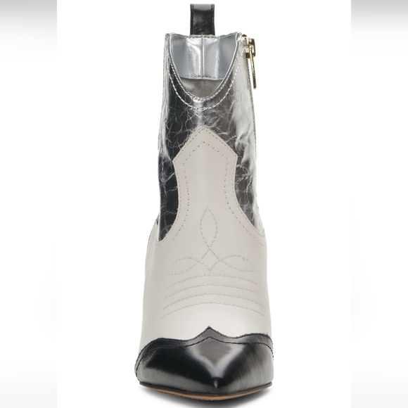 Vince Camuto Saiovell Leather Ankle Cowboy Heeled Western Boot Designer #651 - Picture 4 of 16